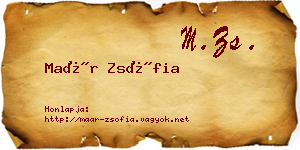 Maár Zsófia névjegykártya